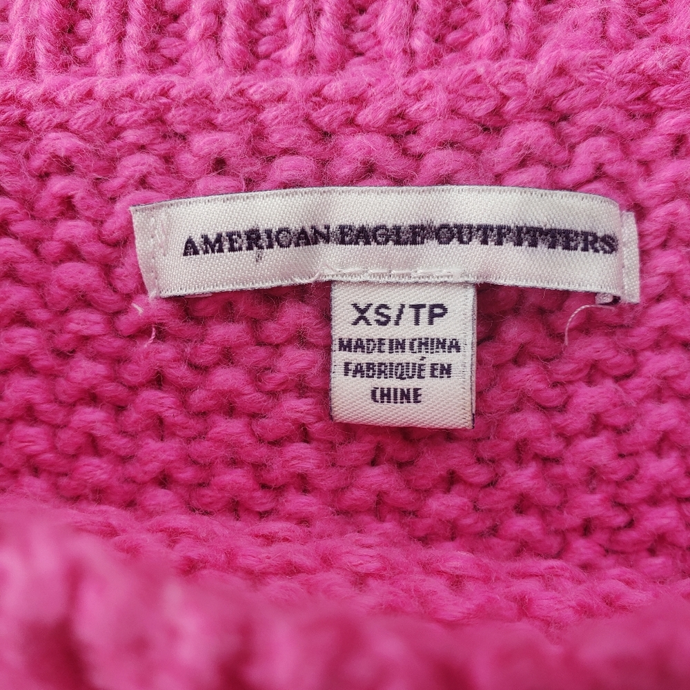 American Eagle Hot Pink Knit Sweater - Picture 2 of 2